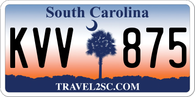 SC license plate KVV875