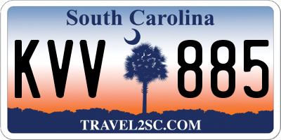 SC license plate KVV885