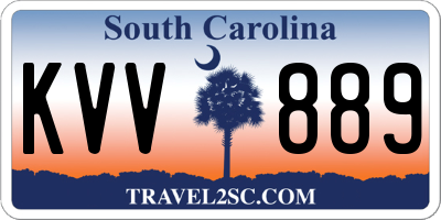 SC license plate KVV889