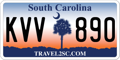 SC license plate KVV890