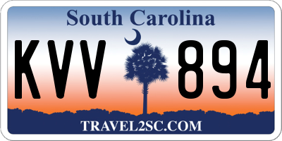 SC license plate KVV894