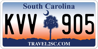 SC license plate KVV905