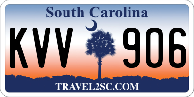 SC license plate KVV906