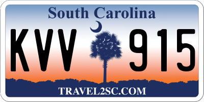 SC license plate KVV915