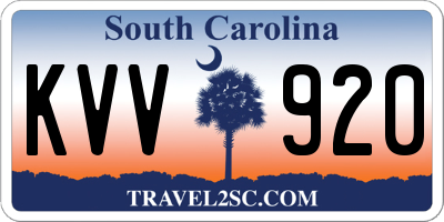 SC license plate KVV920