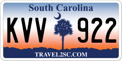 SC license plate KVV922
