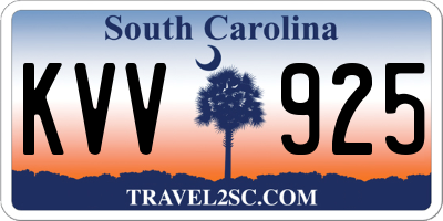 SC license plate KVV925