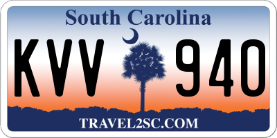 SC license plate KVV940
