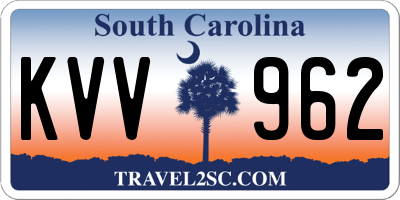 SC license plate KVV962