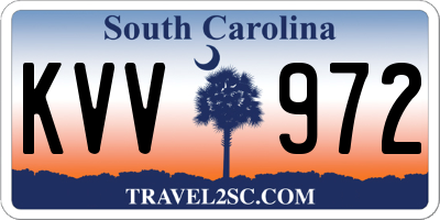 SC license plate KVV972