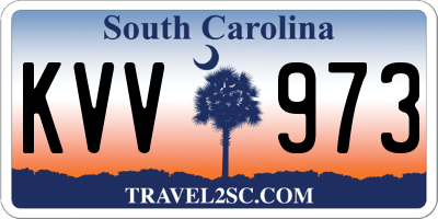 SC license plate KVV973
