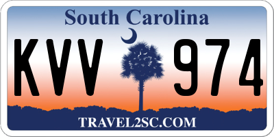 SC license plate KVV974