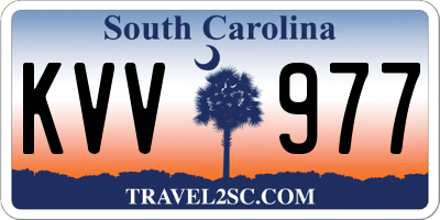 SC license plate KVV977