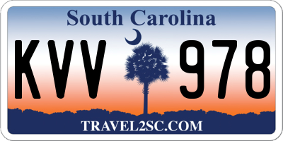 SC license plate KVV978