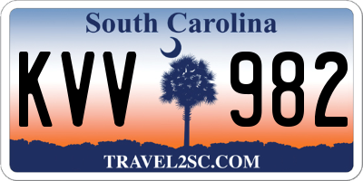 SC license plate KVV982