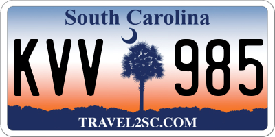SC license plate KVV985