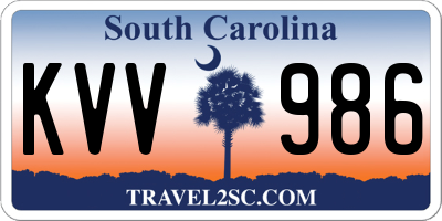 SC license plate KVV986