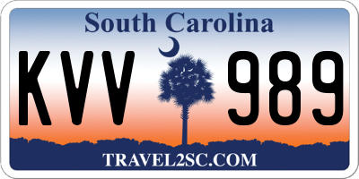 SC license plate KVV989