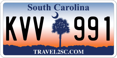 SC license plate KVV991