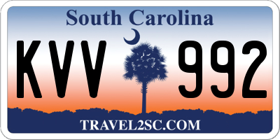 SC license plate KVV992