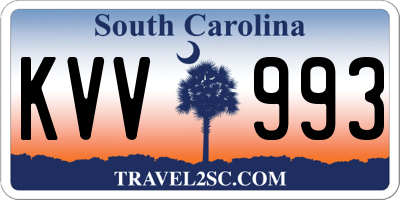 SC license plate KVV993