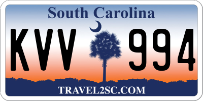 SC license plate KVV994