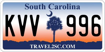 SC license plate KVV996