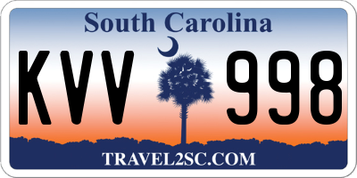 SC license plate KVV998