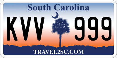SC license plate KVV999