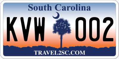 SC license plate KVW002