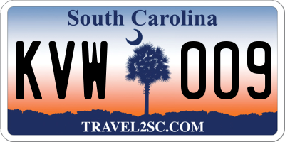 SC license plate KVW009