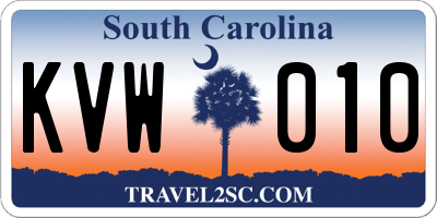 SC license plate KVW010