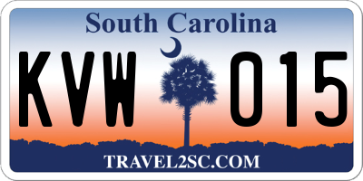 SC license plate KVW015