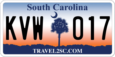 SC license plate KVW017