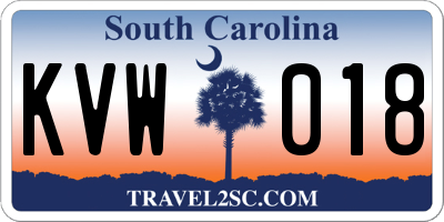 SC license plate KVW018