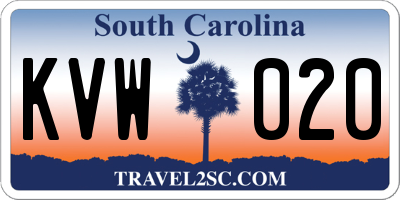 SC license plate KVW020