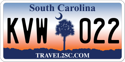 SC license plate KVW022