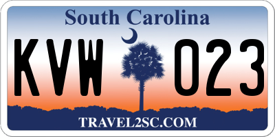 SC license plate KVW023