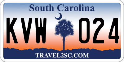 SC license plate KVW024