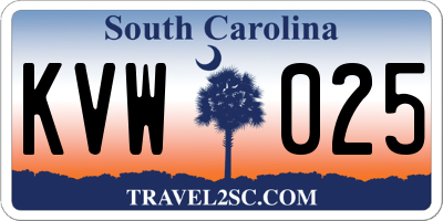 SC license plate KVW025