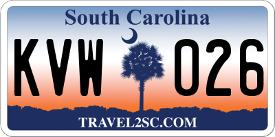 SC license plate KVW026