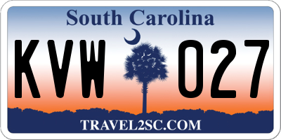 SC license plate KVW027