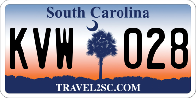 SC license plate KVW028