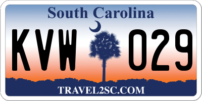 SC license plate KVW029