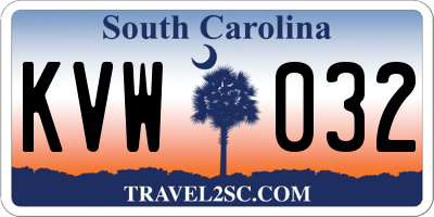 SC license plate KVW032