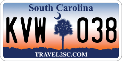 SC license plate KVW038