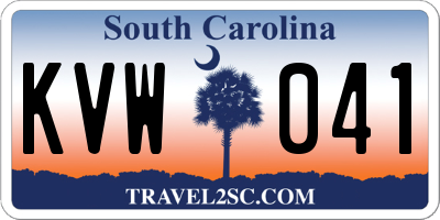 SC license plate KVW041