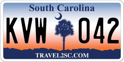 SC license plate KVW042