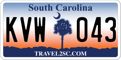SC license plate KVW043