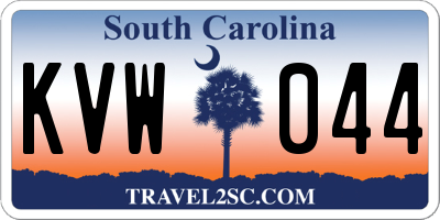 SC license plate KVW044